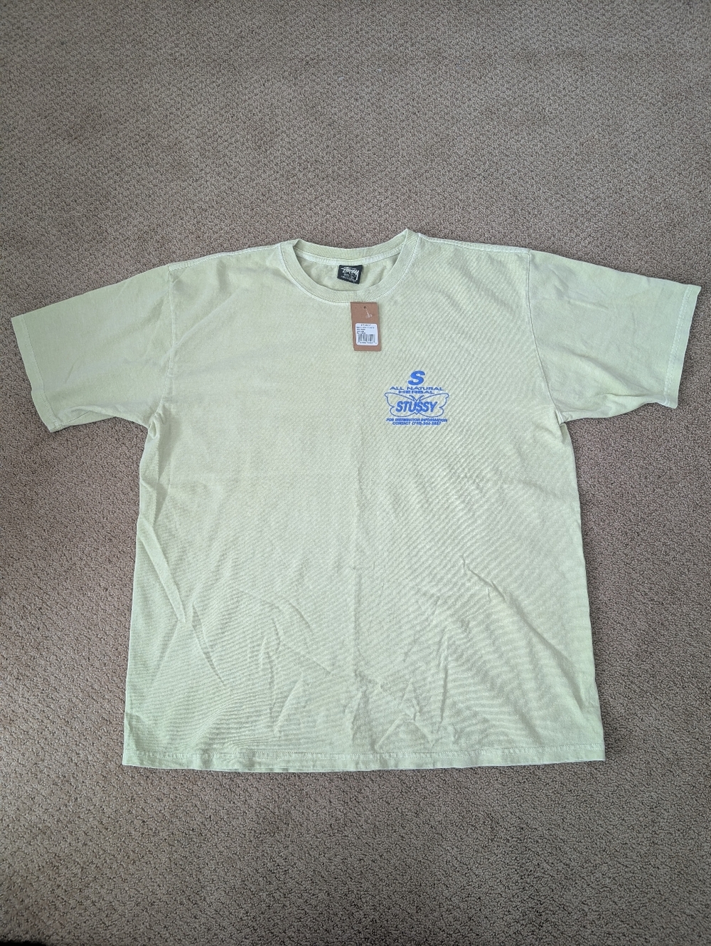 Stussy mens T-Shirt, All Natural Herbal
